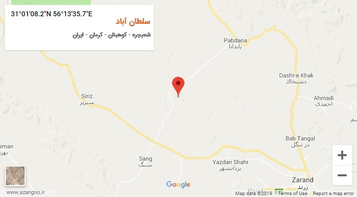 روستای سلطان آباد بر روی نقشه