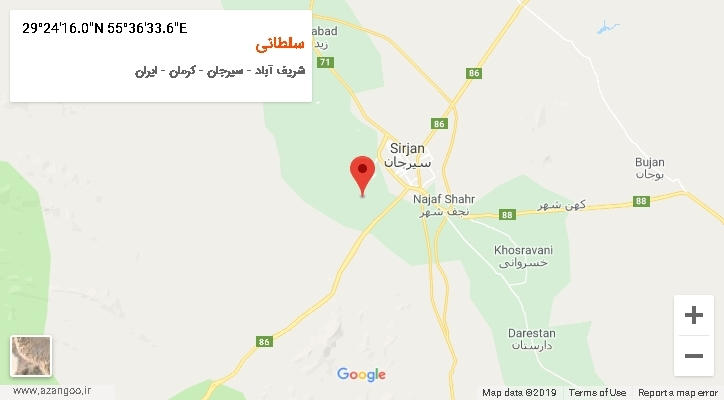 روستای سلطانی بر روی نقشه