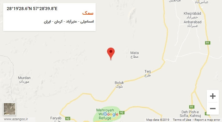 روستای سمک بر روی نقشه