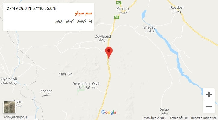 روستای سم سیلو بر روی نقشه