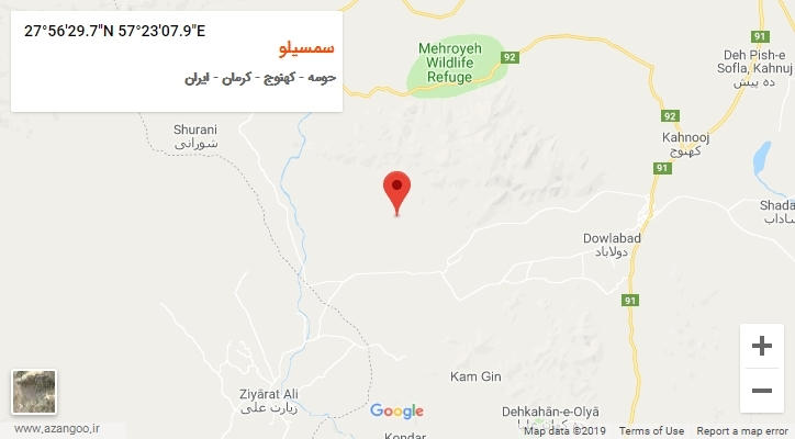 روستای سمسیلو بر روی نقشه