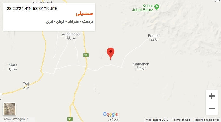 روستای سمسیلی بر روی نقشه