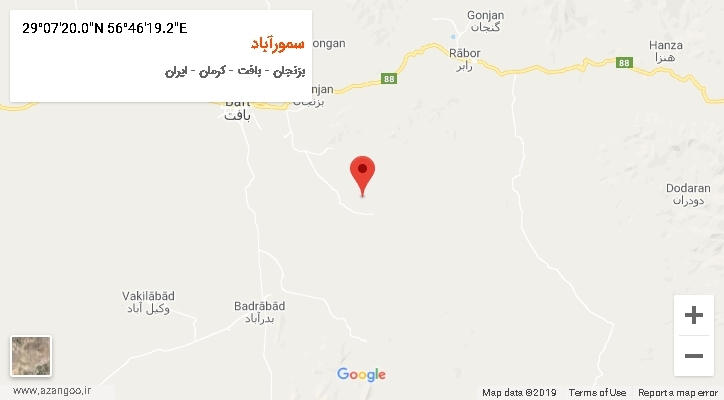 روستای سمورآباد بر روی نقشه