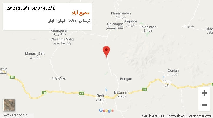روستای سمیع آباد بر روی نقشه