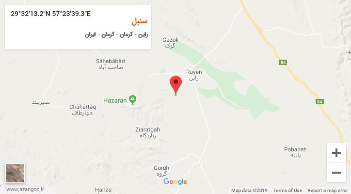 روستای سنبل بر روی نقشه