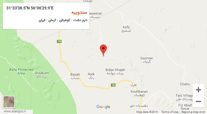 روستای سندوییه بر روی نقشه