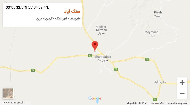 روستای سنگ آباد بر روی نقشه