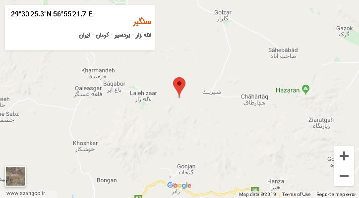 روستای سنگبر بر روی نقشه