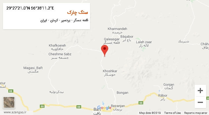روستای سنگ چارک بر روی نقشه