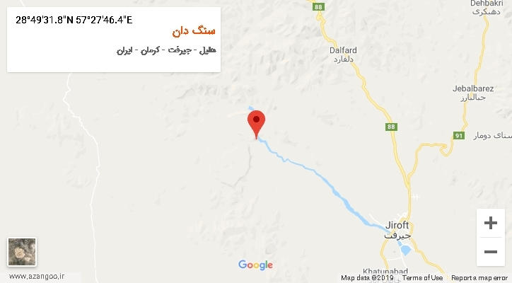 روستای سنگ دان بر روی نقشه