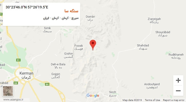 روستای سنگه سا بر روی نقشه