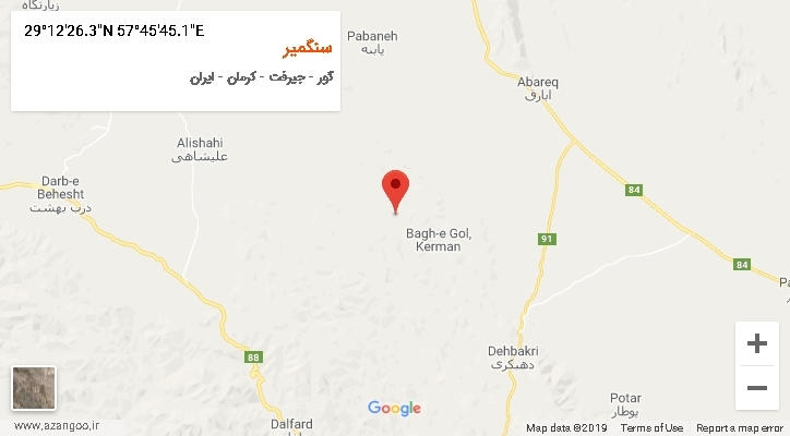 روستای سنگمیر بر روی نقشه