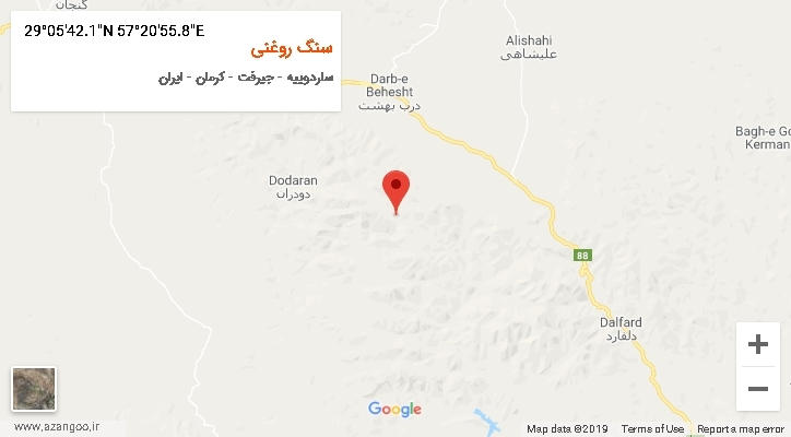 روستای سنگ روغنی بر روی نقشه