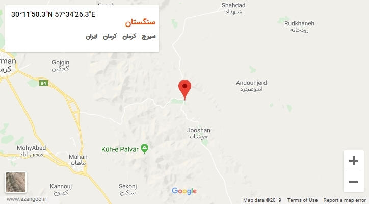 روستای سنگستان بر روی نقشه
