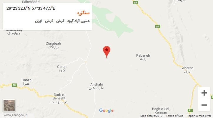 روستای سنگزرد بر روی نقشه