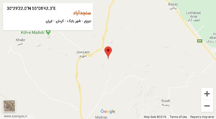 روستای سنجدآباد بر روی نقشه