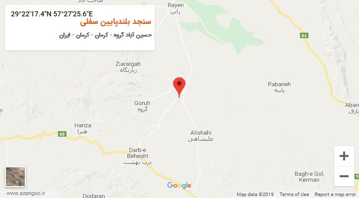 روستای سنجد بلندپایین سفلی بر روی نقشه
