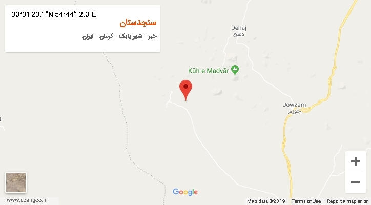 روستای سنجدستان بر روی نقشه