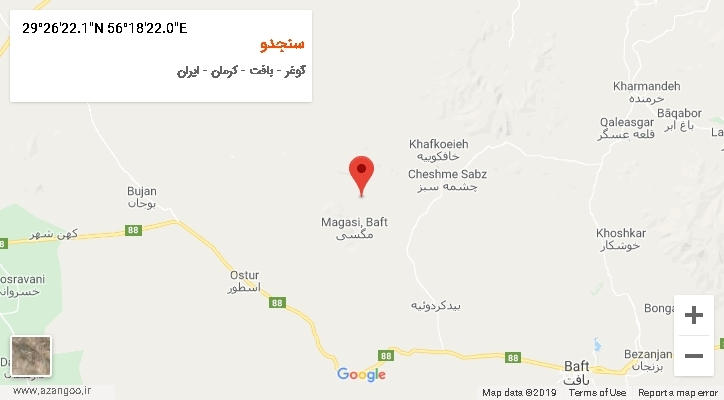 روستای سنجدو بر روی نقشه
