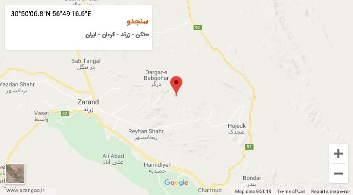 روستای سنجدو بر روی نقشه