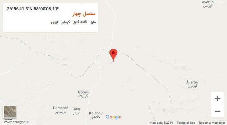 روستای سنسل چهار بر روی نقشه