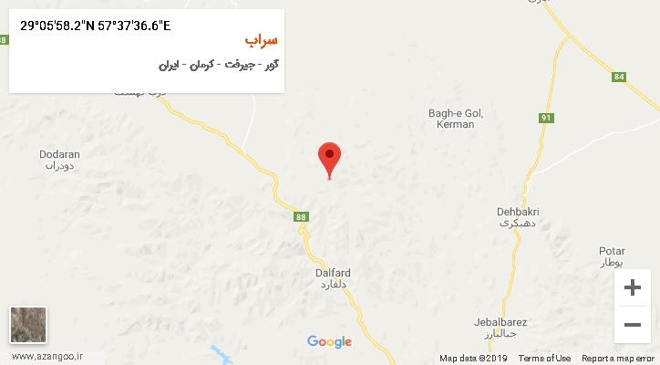 روستای سراب بر روی نقشه