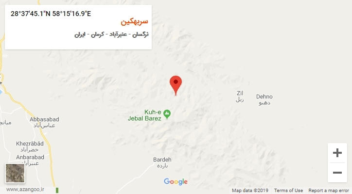 روستای سربهکین بر روی نقشه