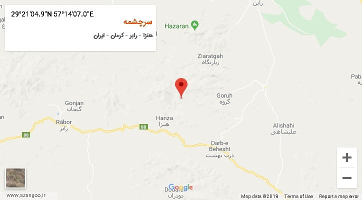 روستای سرچشمه بر روی نقشه