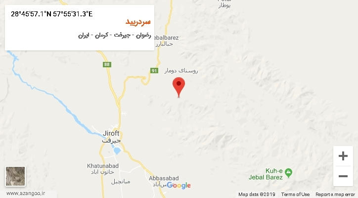 روستای سردربید بر روی نقشه