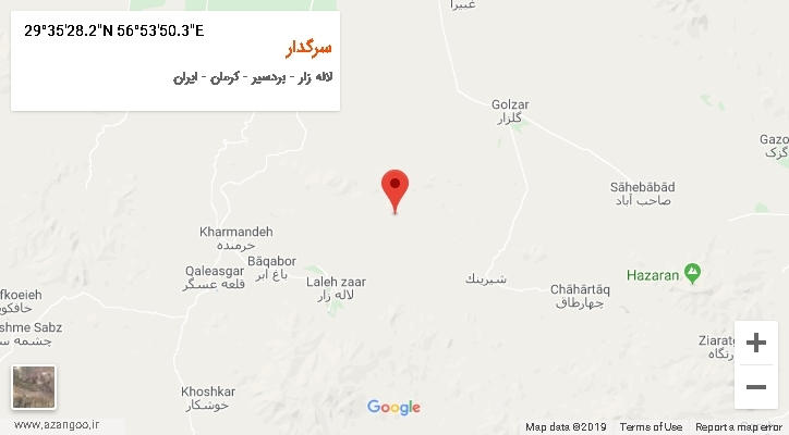 روستای سرگدار بر روی نقشه