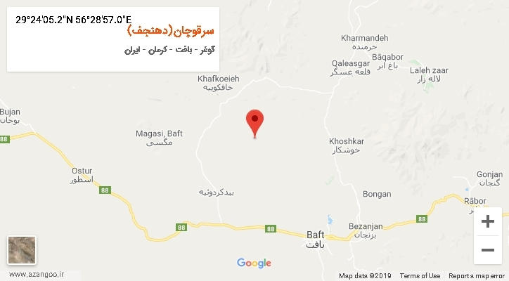 روستای سرقوچان(دهنجف) بر روی نقشه