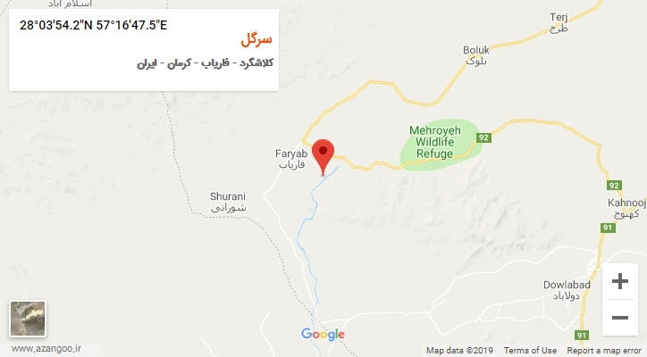 روستای سرگل بر روی نقشه