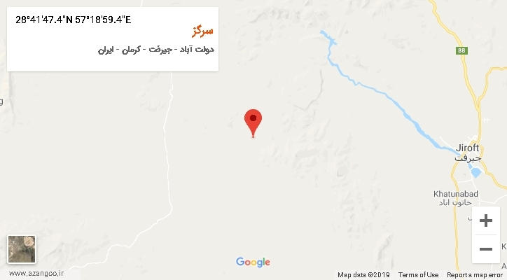 روستای سرگز بر روی نقشه