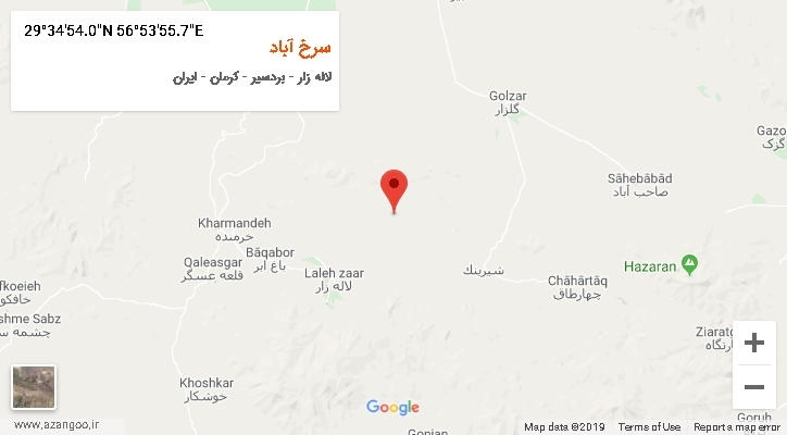 روستای سرخ آباد بر روی نقشه