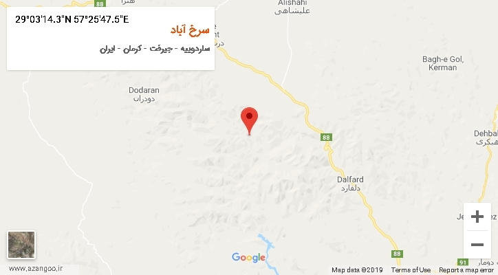 روستای سرخ آباد بر روی نقشه