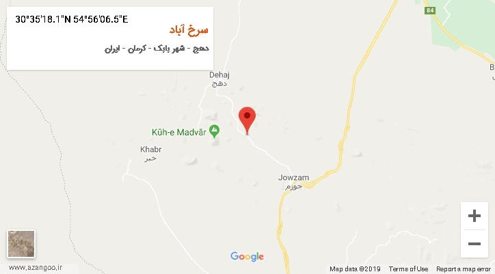 روستای سرخ آباد بر روی نقشه