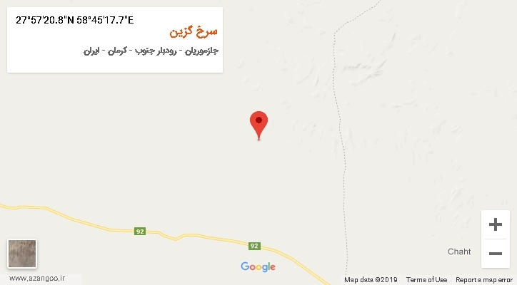 روستای سرخ گزین بر روی نقشه