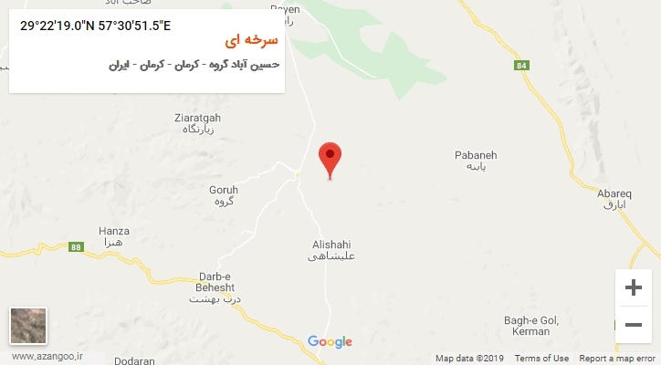 روستای سرخه ای بر روی نقشه