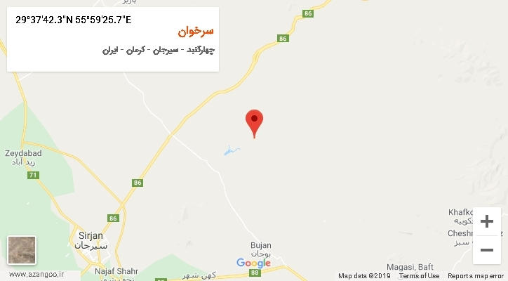 روستای سرخوان بر روی نقشه