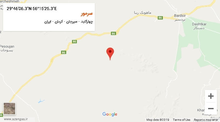 روستای سرمور بر روی نقشه