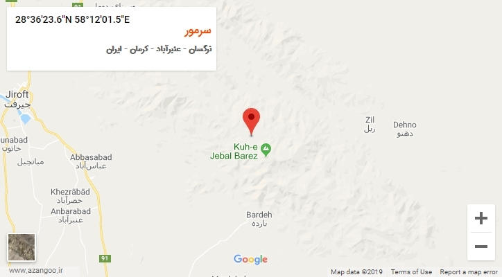روستای سرمور بر روی نقشه