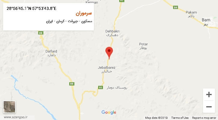 روستای سرموران بر روی نقشه