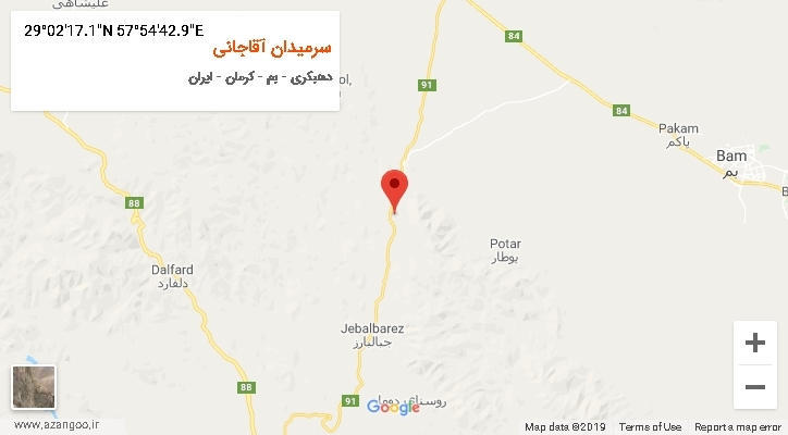 روستای سرمیدان آقاجانی بر روی نقشه