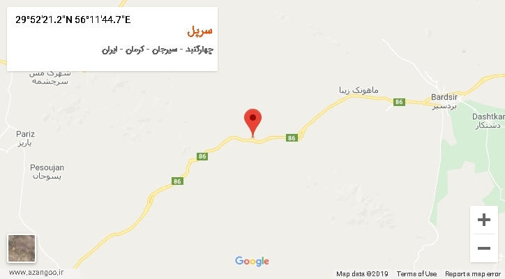 روستای سرپل بر روی نقشه