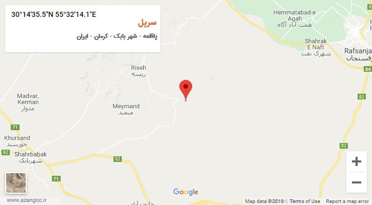 روستای سرپل بر روی نقشه