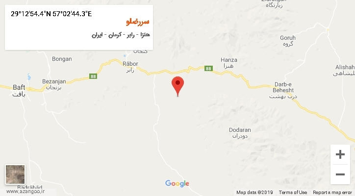 روستای سررضلو بر روی نقشه