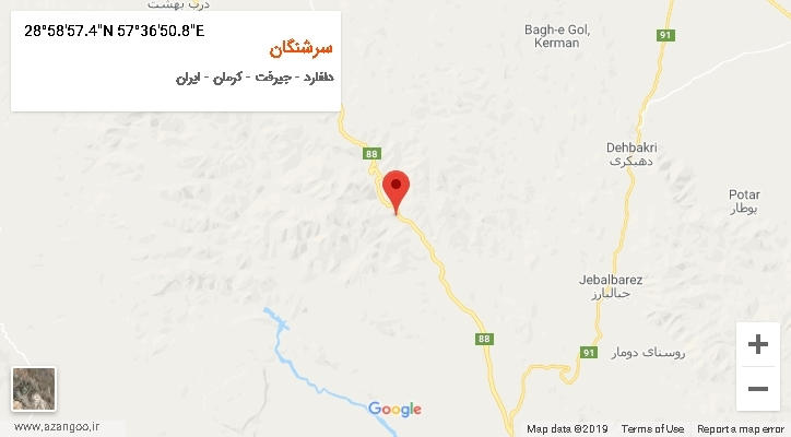 روستای سرشنگان بر روی نقشه