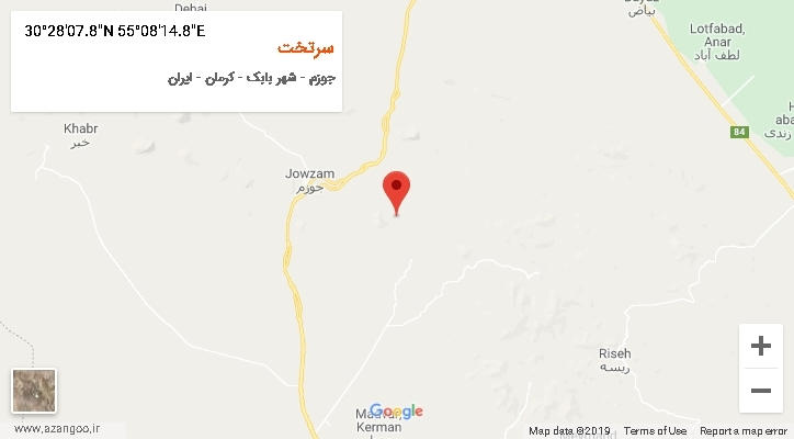 روستای سرتخت بر روی نقشه