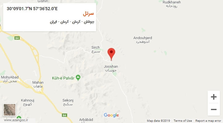 روستای سرتل بر روی نقشه