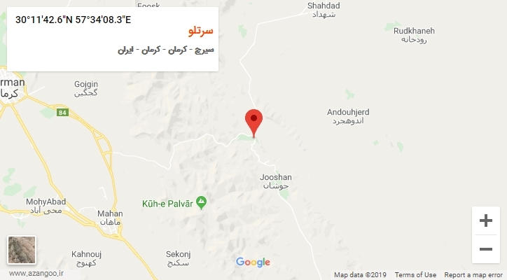 روستای سرتلو بر روی نقشه